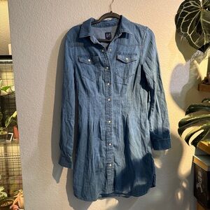 GAP denim button down dress